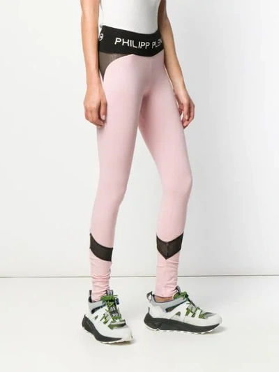 Shop Philipp Plein Logo Leggings In Pink