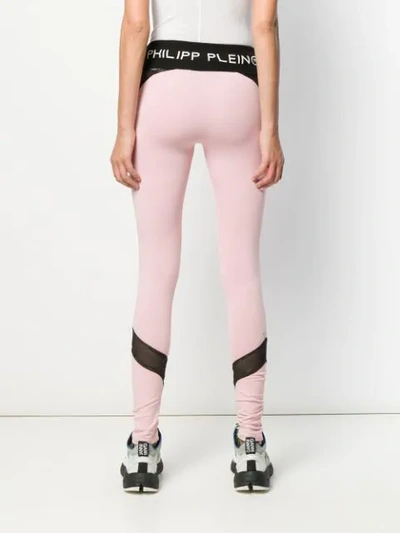 Shop Philipp Plein Logo Leggings In Pink