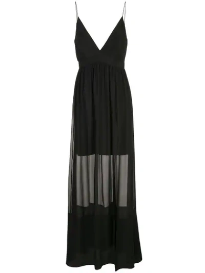 Shop Nicole Miller Long Chiffon Dress In Black