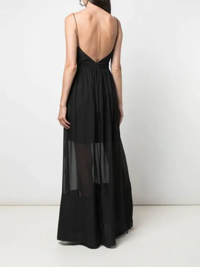 Shop Nicole Miller Long Chiffon Dress In Black