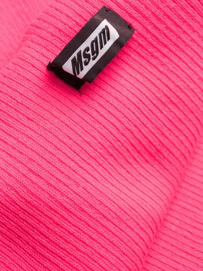 Shop Msgm Ribbed Knit Top In Pink
