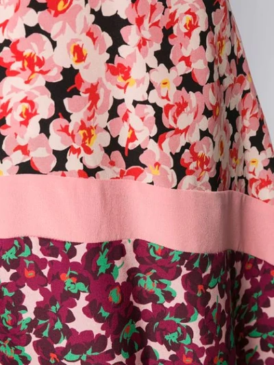 Shop Stella Mccartney Floral Panel Curved-hem Skirt In Black
