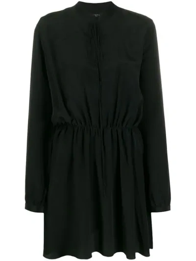 Shop Amiri Key Hole Bow Neck Dress In Black
