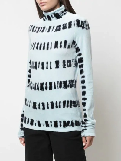 Shop Proenza Schouler Striped Tie-dye Turtleneck Top - Blue