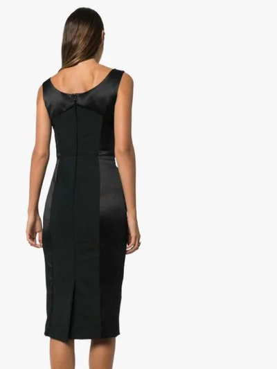 Shop Dolce & Gabbana Duchess Fitted Midi Dress In Black