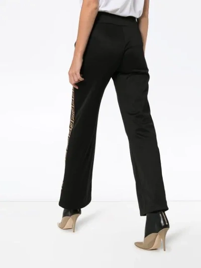 Shop Fendi Ff Striped Track Trousers - Black