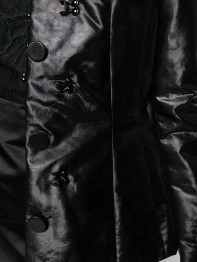 Shop Olivier Theyskens Asymmetric Cuff Fitted Jacket In Black