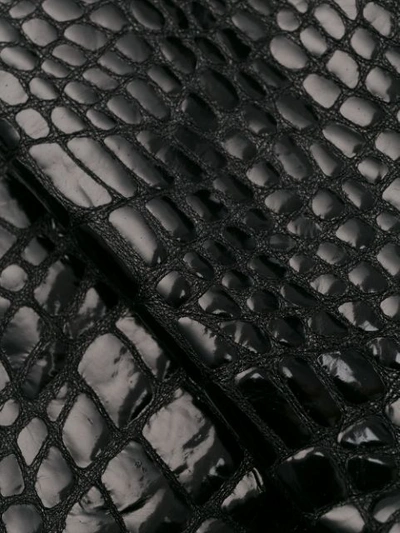 Shop Versace Embossed Crocodile In A1008 Black