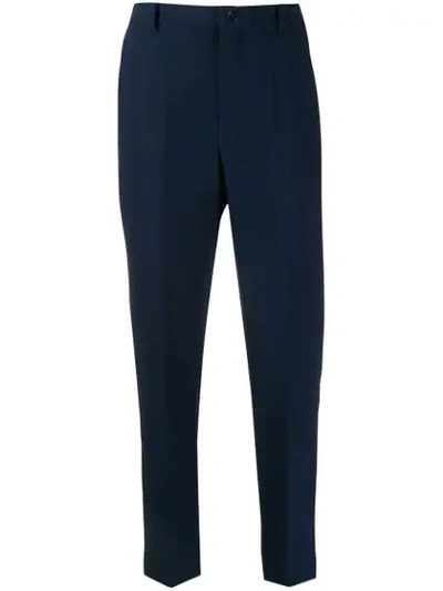 Shop Altea Cropped-length Tailored Trousers In Blue