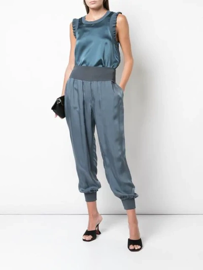 Shop Cinq À Sept Sleeveless Flared Top In Grey