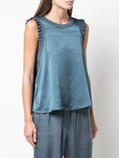 Shop Cinq À Sept Sleeveless Flared Top In Grey