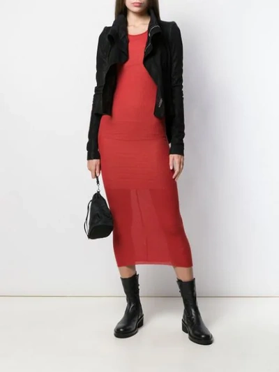 Shop Rick Owens Round Neck Dress In 133 Cardinal Red