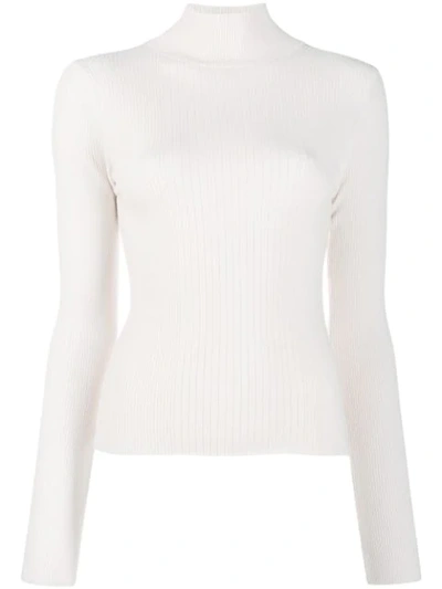 Shop Aeron Ribbed Roll Neck Jumper In Neutrals