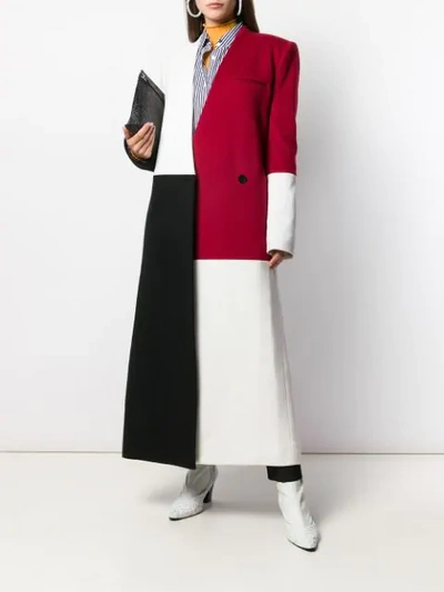 Shop Haider Ackermann Colour-block Oversized Coat In Black