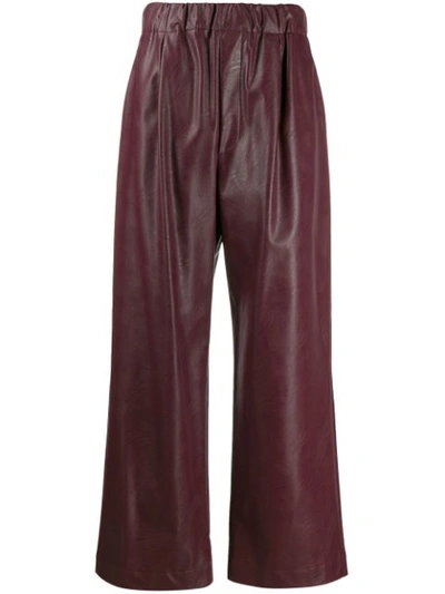 Shop Jejia Elasticated Wide Leg Trousers In Red