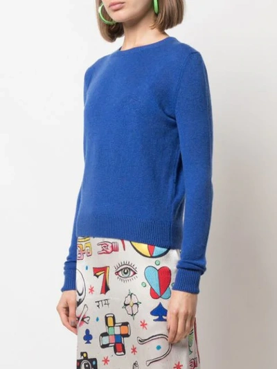 Shop The Elder Statesman Tranquility Crew Neck Sweater In Blue