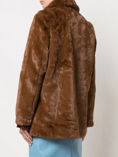 Shop Apparis Rose Faux Fur Jacket In Brown