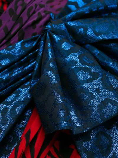 Shop Faith Connexion Asymmetric Patchwork Gown In Blue