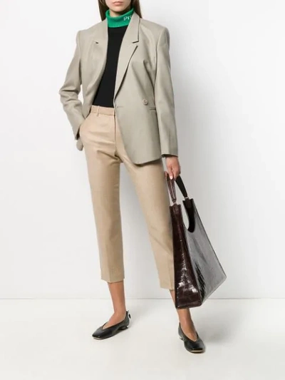 Shop Theory Tailored Cropped Trousers In Neutrals