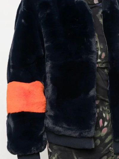 Shop Apparis Jem Faux-fur Bomber Jacket In Blue ,orange