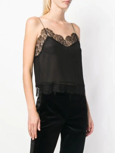 Shop Saint Laurent Spaghetti Strap Blouse In Black