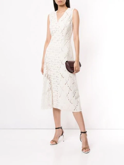 Shop Goen J Velvet Lace Dress In White