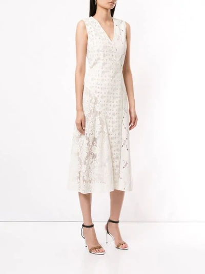 Shop Goen J Velvet Lace Dress In White