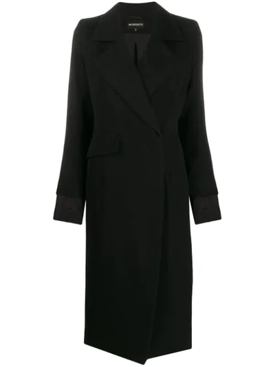 Shop Ann Demeulemeester Concealed Fastening Double-breasted Coat In Black