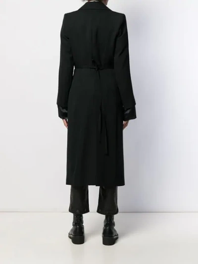 Shop Ann Demeulemeester Concealed Fastening Double-breasted Coat In Black