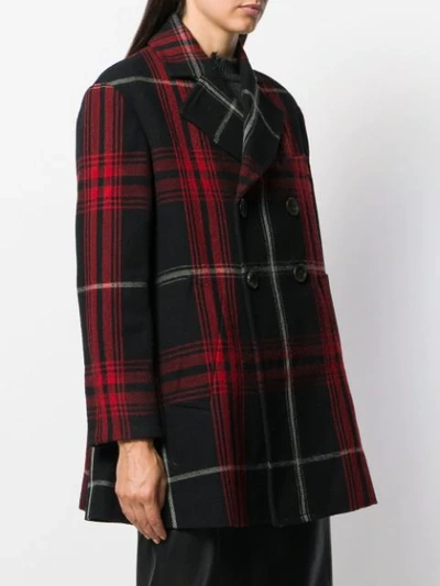 Shop Vivienne Westwood Anglomania Checked Short Coat In Black
