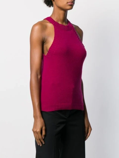Shop Jejia Ribbed-knit Tank Top In Pink