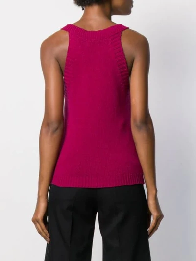 Shop Jejia Ribbed-knit Tank Top In Pink