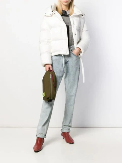 Shop Moncler Drawstring Hem Puffer Jacket In White