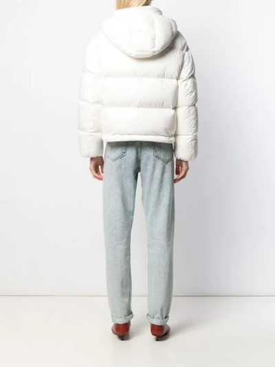 Shop Moncler Drawstring Hem Puffer Jacket In White