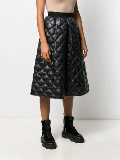 Shop Moncler A-line Quilted Skirt In Black