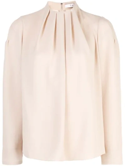 Shop Tibi Esme High Neck Top In Brown