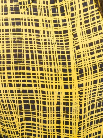 Shop Erika Cavallini Graphic Print Silk Blouse In Yellow