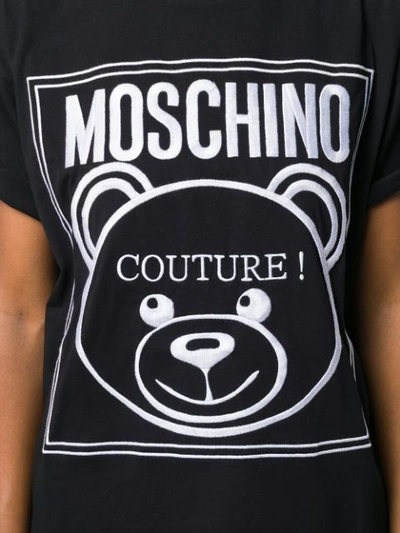 Shop Moschino Teddy Couture Logo T-shirt In Black