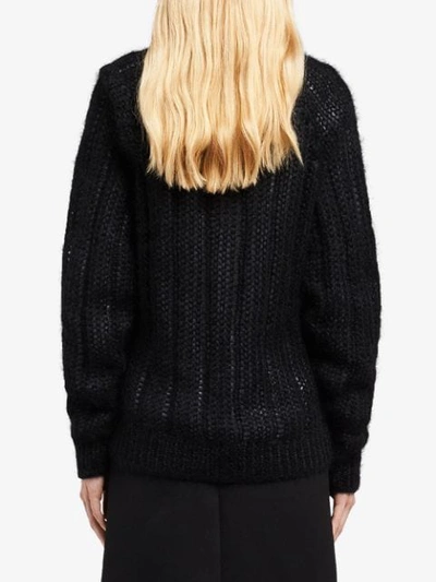 Shop Prada V-neck Loose Knit Sweater - Black