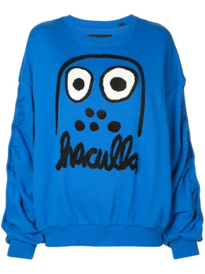 Shop Haculla Monster Print Sweatshirt In Blue