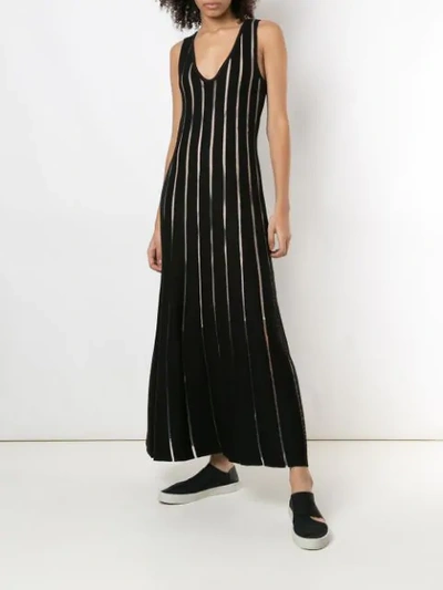 Shop Gloria Coelho Knitted Maxi Dress In Black