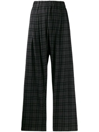 Shop Apuntob Cropped Checked Trousers In Black