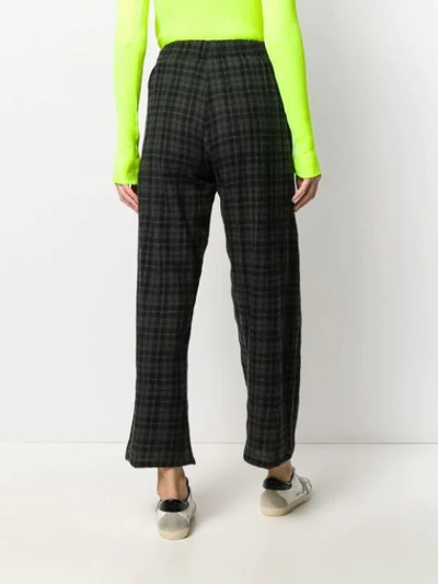 Shop Apuntob Cropped Checked Trousers In Black