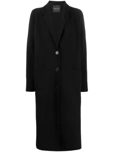 Shop Roberto Collina Long Single-breasted Coat In Black