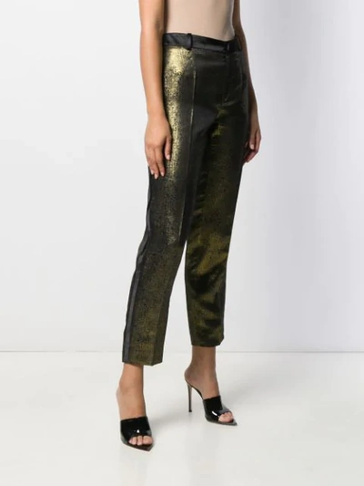 Pre-owned Lanvin Metallic Straight-leg Trousers In Gold