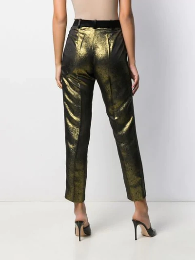 Pre-owned Lanvin Metallic Straight-leg Trousers In Gold