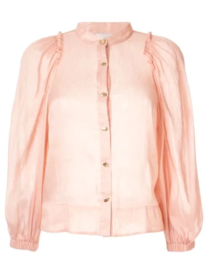 Shop Aje Balloon Sleeves Blouse In Neutrals