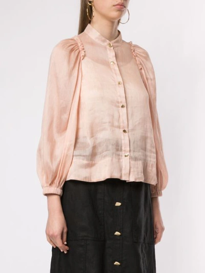 Shop Aje Balloon Sleeves Blouse In Neutrals