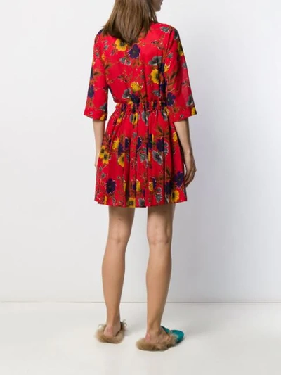 Pre-owned Jean Paul Gaultier 花卉衬衫与半身裙套装 In Red