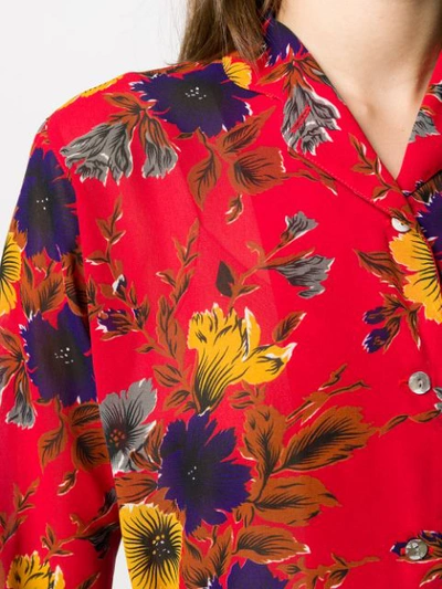 Pre-owned Jean Paul Gaultier 花卉衬衫与半身裙套装 In Red